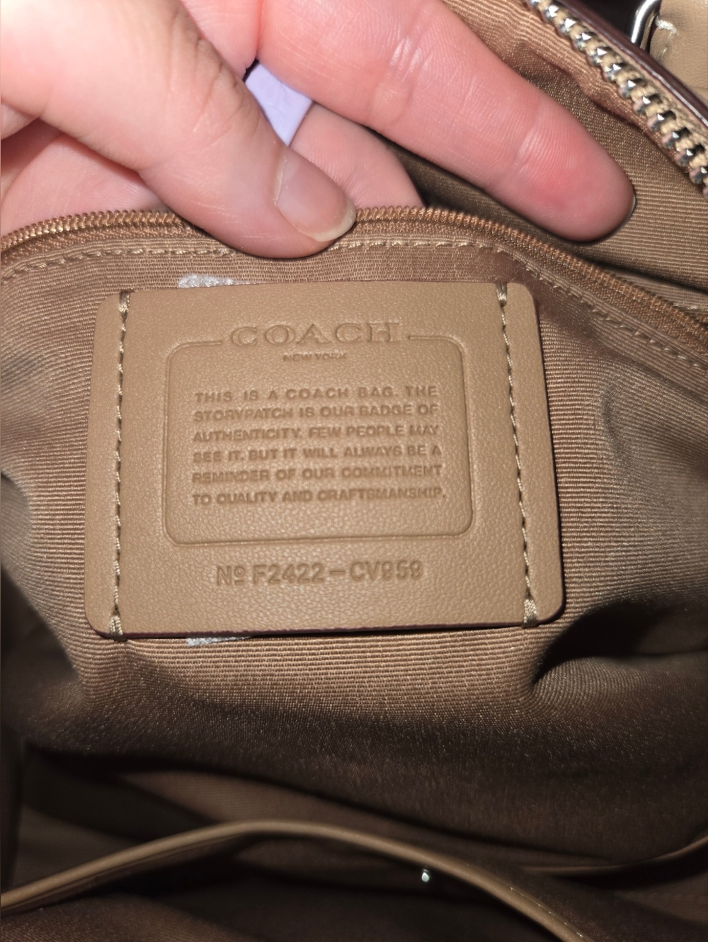 Coach Large Rowan Beige Signature Satchel with Detachable Strap - Picture 3 of 8